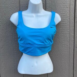 nike midkini scoop blue swim top women’s size medium